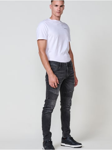 KOROSHI Biker skinny fit jeans. in SCHWARZER DENIM