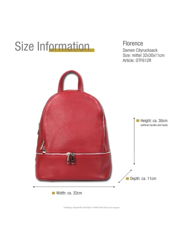 Florence Leder Cityrucksack Florence Rucksack rot ca. 32cm