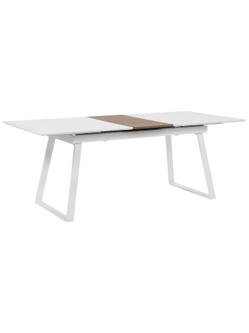 Beliani Esszimmertisch KALUNA in Weiß/Braun - (W) 90 x (H) 75 x (L) 160 cm
