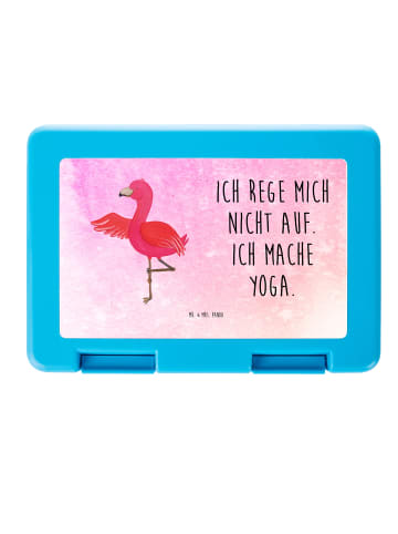Mr. & Mrs. Panda Bento Box Flamingo Yoga mit Spruch in Aquarell Pink
