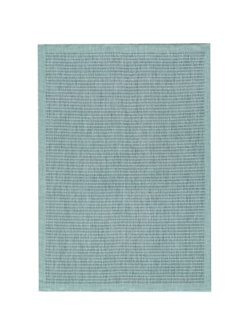 KADIMA DESIGN Teppich Outdoor Flachgewebe Uni-Farbe Polypropylen Balkon in Blau