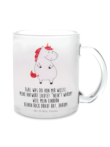 Mr. & Mrs. Panda Teebecher Einhorn Wut mit Spruch in Transparent