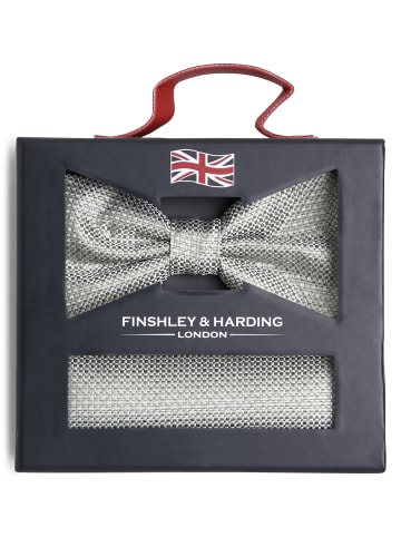 Finshley & Harding London Fliege und Einstecktuch in lind