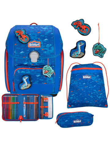 Scout Genius Superflash Schulranzen-Set 4 tlg. Blue Dino in blau