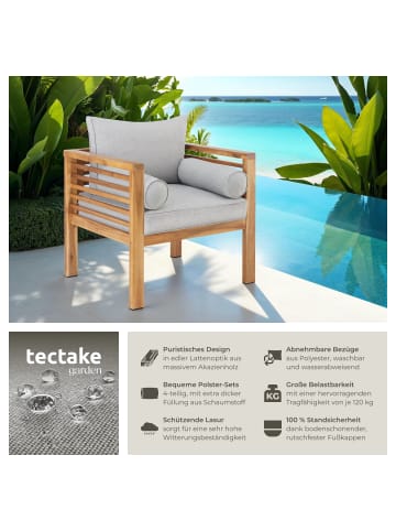 tectake Balkonstuhl, mit lasiertem Holzgestell, 72 x 63 x 64,5 cm