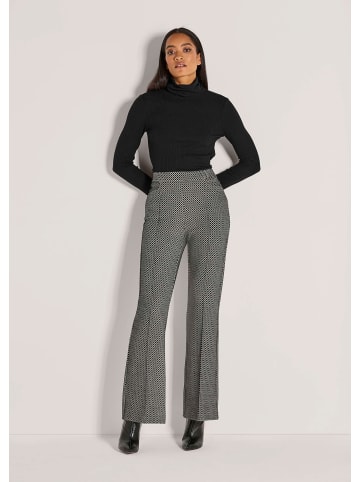 MADELEINE Jacquardhose mit geradem Schnitt in schwarz / wollweiß