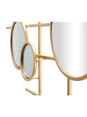Mauro Ferretti Geometrischer Wandspiegel aus goldfarbenem Metall, 117 x 4,5 x 61 cm