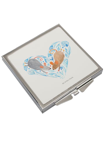 Mr. & Mrs. Panda Schminkspiegel Mäuse Herz ohne Spruch in Weiß