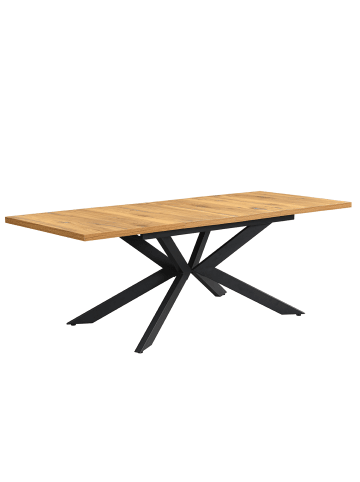 DUBI Möbel Ausziehstisch MALTE in Eiche - (B)140-220 x (H)76 x (T)90 cm