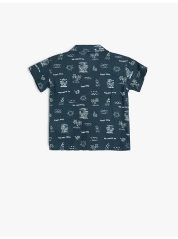 KOTON Shirt in Marineblau Gemustert