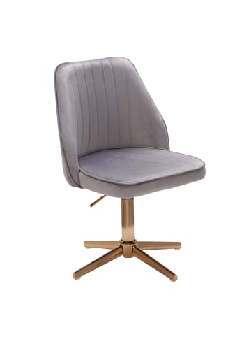 FineBuy Bürostuhl in Grau / Samt / 46x47x100