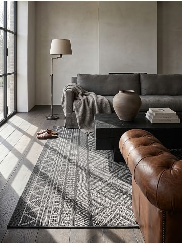 KADIMA DESIGN Teppich flachgewebt Berber flachgewebt pflegeleicht Wohnzimmer Flur in Anthrazit