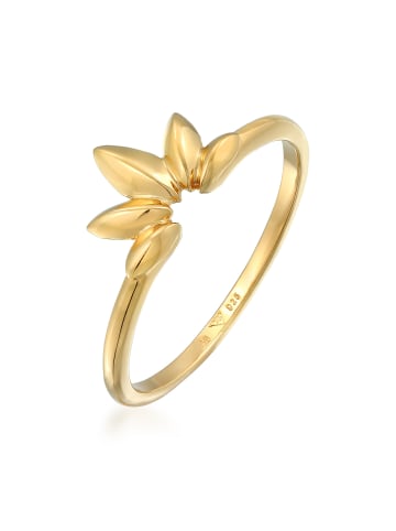 Elli Ring 925 Sterling Silber Blatt in Gold