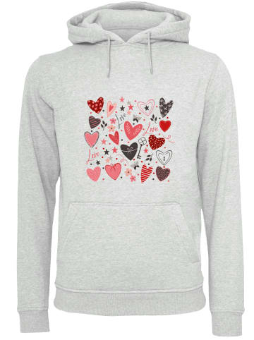 F4NT4STIC Hoodie Cute Herzen Variety Valentinstag in grau meliert