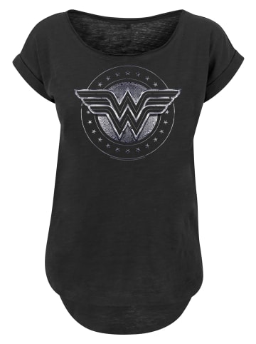 F4NT4STIC Long Cut T-Shirt Wonder Woman Star Shield' in schwarz