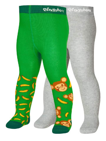 Playshoes Strumpfhose "Strumpfhose Affe 2er Set" in Grün