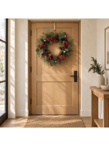 Home&Styling Collection Weihnachtskranz mit Eukalyptus und Pilzen in Grün, (B) 55 x (H) 10 x (L) 55 cm