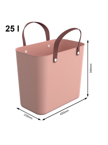 Rotho Albula 2er-Set Einkaufskörbe Taschen 25l in Mauve Rosa