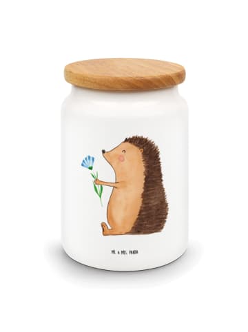 Mr. & Mrs. Panda Frischhaltedose Igel Blumen ohne Spruch in Weiß