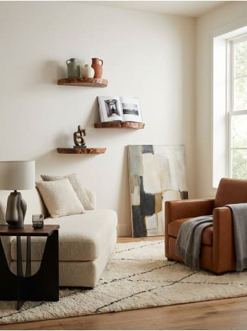 KADIMA DESIGN Wandregal 3er Set Vollholz Hängeregal Baumscheibe, Natur