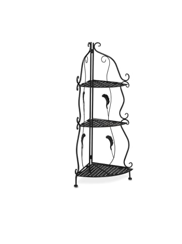 relaxdays Eckregal in Schwarz - (B)30 x (H)82,5 x (T)30 cm