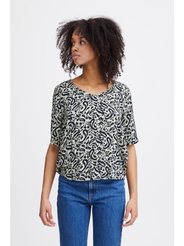 ICHI Kurzarmbluse IHMARRAKECH AOP SS10 20120863 sommerliche Bluse mit Print in Blau