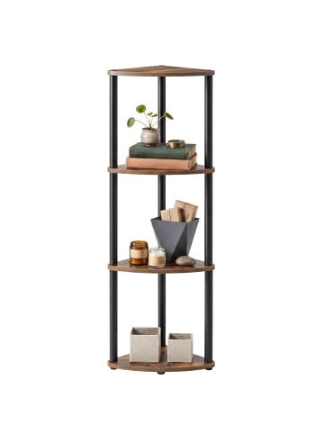 SONGMICS HOME Eckregal Braylin in Braun-Schwarz - (B)27 x (H)104.8 x (T)38.3 cm
