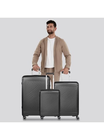 PICARD Vienna 4 Rollen Kofferset 3-teilig mit Dehnfalte in black