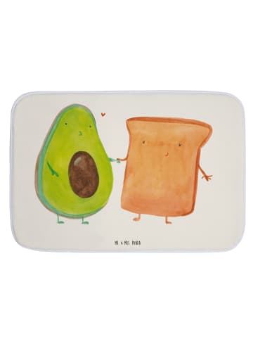 Mr. & Mrs. Panda Badteppich Avocado Toast ohne Spruch in Weiß