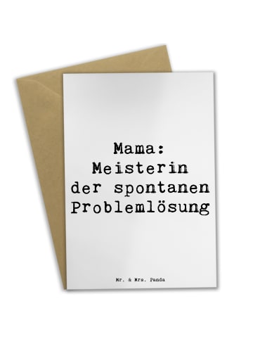 Mr. & Mrs. Panda Grußkarte Mama Meisterin mit Spruch in Weiß