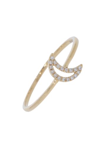 Xen Ring "Mond mit 18 Diamanten 0,06 ct 585 GG" in Gold