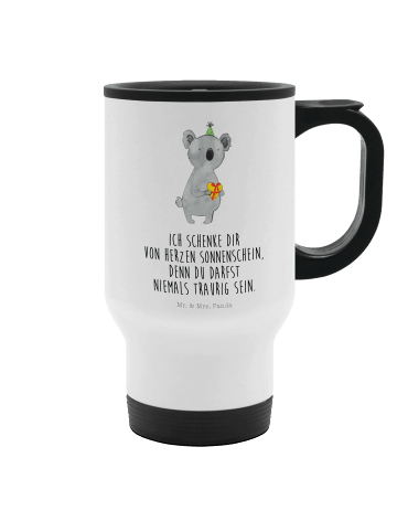 Mr. & Mrs. Panda Thermobecher Koala Geschenk mit Spruch in Weiß