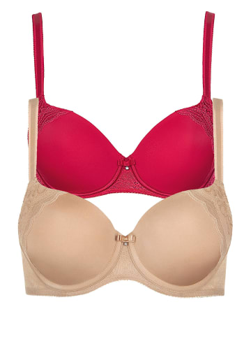 Lisca 2er Pack Schalen BH in red-sweet almond