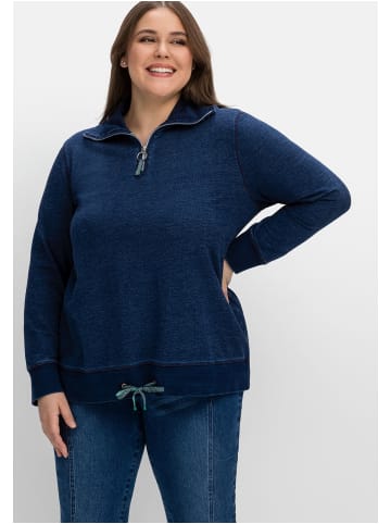 sheego Sweatshirt in dark blue Denim