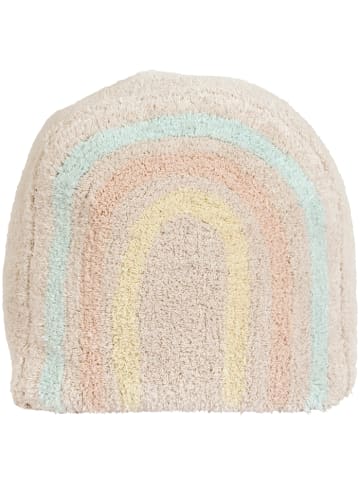 Happy Decor Kids Puff "Rainbow stamp" in Rosa/Mehrfarbig - 40x40x20 cm