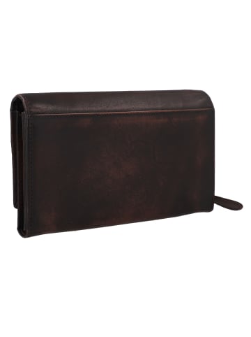 Greenburry Destressed Geldbörse RFID Schutz Leder 18.5 cm teak brown