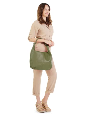 Cluty Shopper echt Leder in oliv