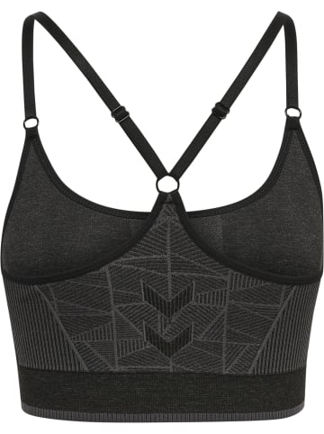 Hummel Hummel Top Hmlmt Yoga Damen Atmungsaktiv Schnelltrocknend Nahtlosen in BLACK/ASPHALT MELANGE