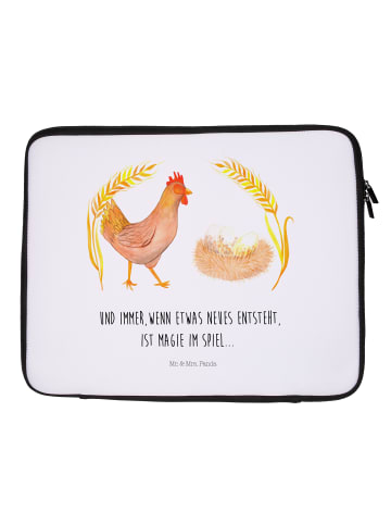 Mr. & Mrs. Panda Notebook Tasche Huhn Stolz mit Spruch in Weiß