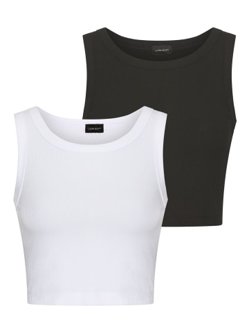 Laura Scott Crop-Top in weiss/schwarz