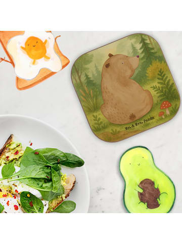 Mr. & Mrs. Panda Untersetzer Bär Schulterblick Design ohne Spruch in Weiß