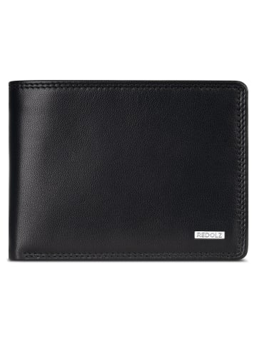 Redolz Leather Essentials QF Geldbörse RFID Leder 12 cm ausklappbar classic black