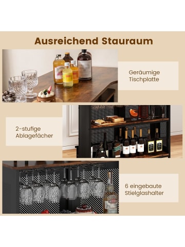 COSTWAY Bartisch Küche 120x50x106,5cm in Braun
