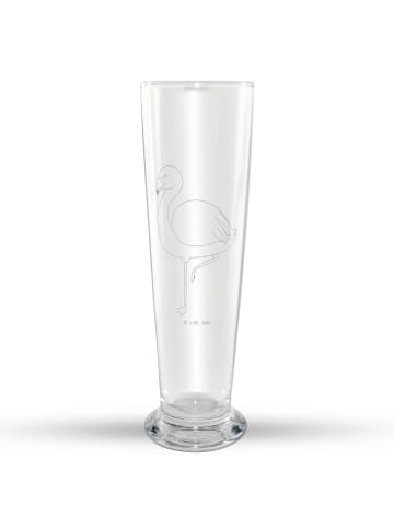 Mr. & Mrs. Panda Glas mit Gravur Flamingo Classic ohne Spruch in Transparent