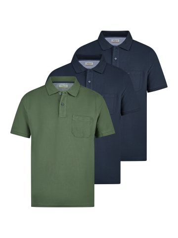 Redmond Poloshirt Basic in Dunkelblau / dunkelgrün