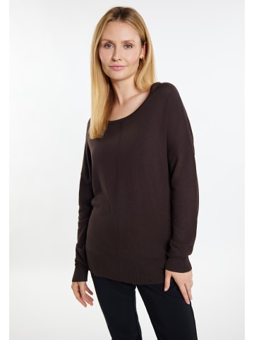 usha BLACK LABEL Damen Strick Pullover in Dunkelbraun