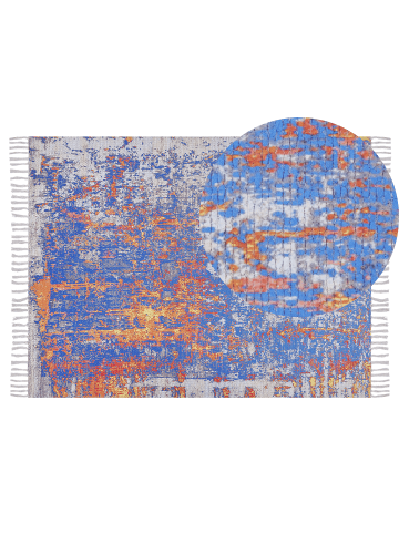 Beliani Kurzflor ACARLAR in Bunt/Weiß/Blau - (W) 140 x (H) 1 x (L) 200 cm