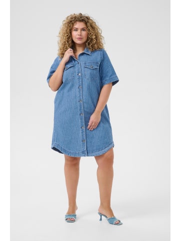 KAFFE curve Denimkleid KCreeca Loose fit in Medium Blue Denim Pinstripe