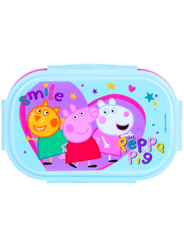 Peppa Pig Brotdose Peppa Pig mit 2-Fach-Unterteilung & Göffel-Messer in Bunt