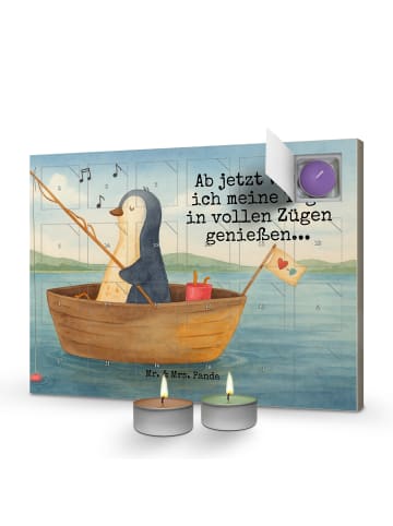 Mr. & Mrs. Panda Adventskalender Pinguin Angelboot Design mit Sp... in Weiß